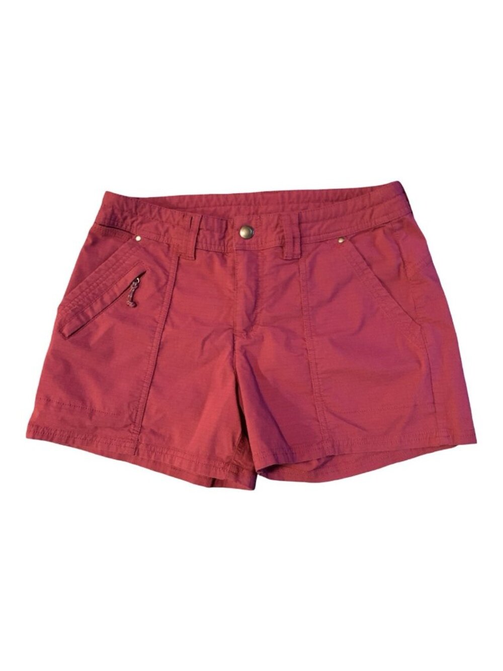 Title Nine Big B Shorts 4” Inseam Womens Sz 6, Burgundy Rip Stop Hiking Gorpcore